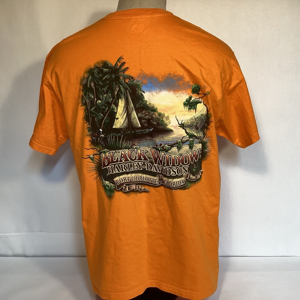 Harley-Davidson Black Widow two sided graphics T-shirt Mens size large